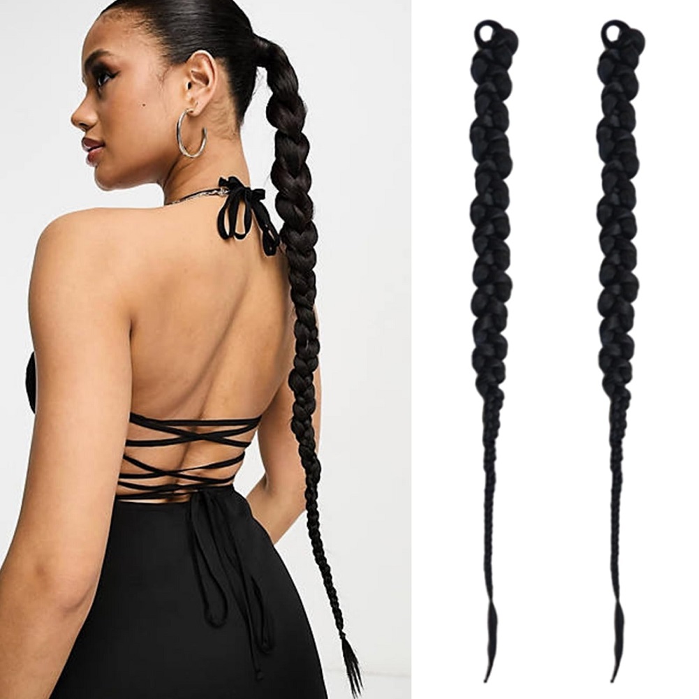 Street Fashion Girls - 1/2PCS Haarverlenging Gevlochten Paardenstaart Mode Lange