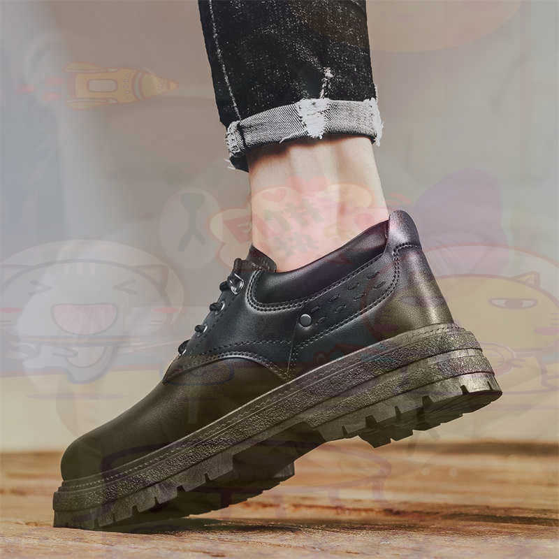 Asian Street Fashion Girls - Donker natuurlijk leer Mode-sneakers Tennis Herensneakers