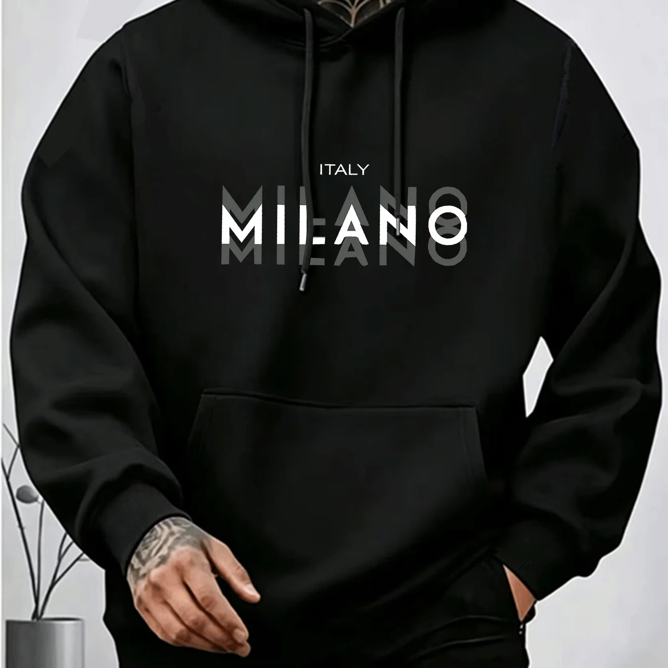 Street Fashion Milano - Heren MILANO Hoodie met letterprint, lente-herfst,