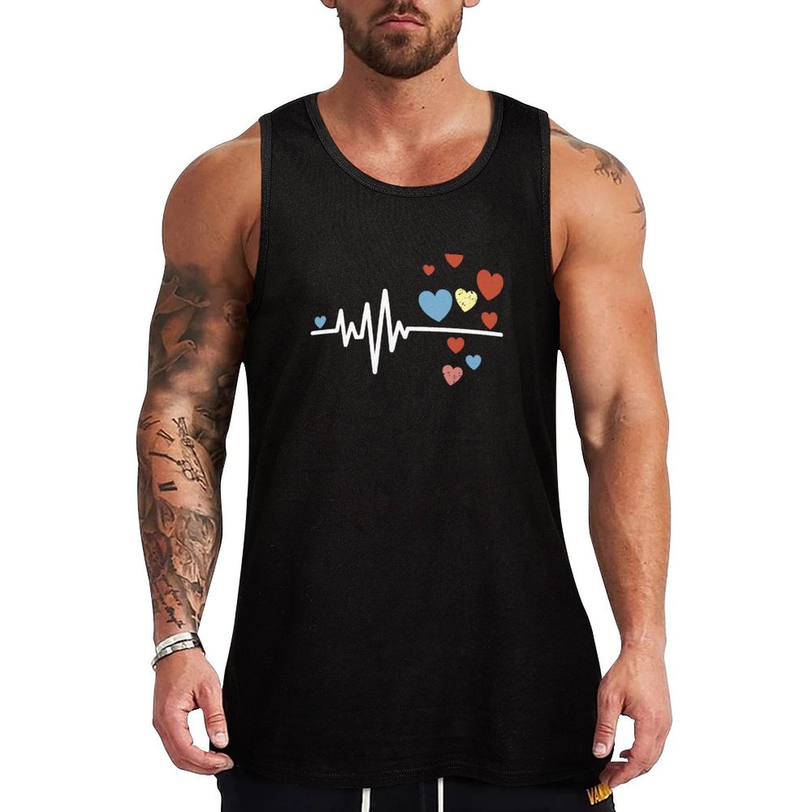 Street Fashion Urban - Heartbeat of Love, Heart EKG tanktop