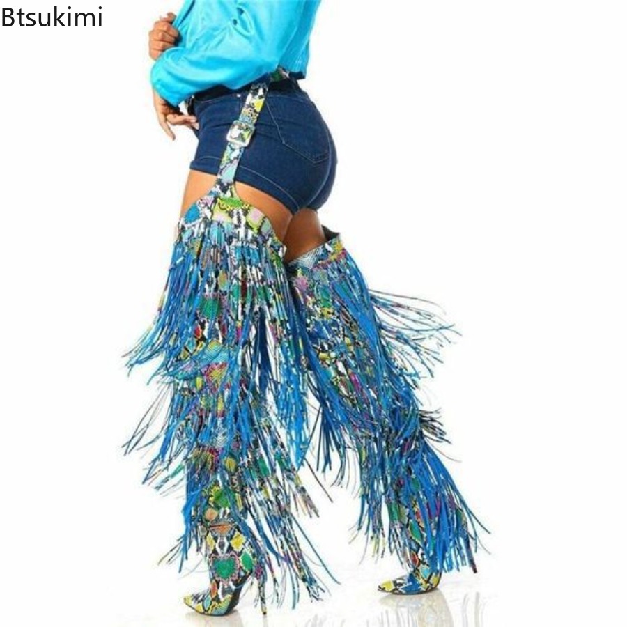 Street Fashion Model - 2026 Mode Dames Overknee Riem Kwastje