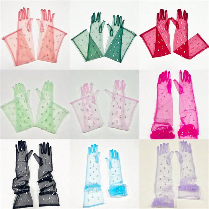 Street Fashion Gloves - 55CM Sexy Kant Dunne Holle Transparante