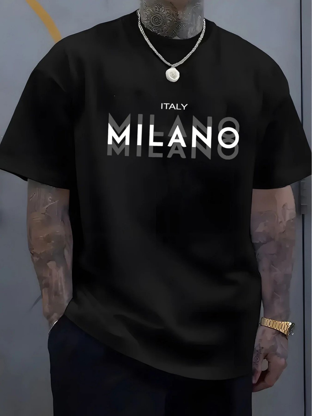 Street Fashion Milano - MILANO Letterprint Heren Dames Sport T-shirt