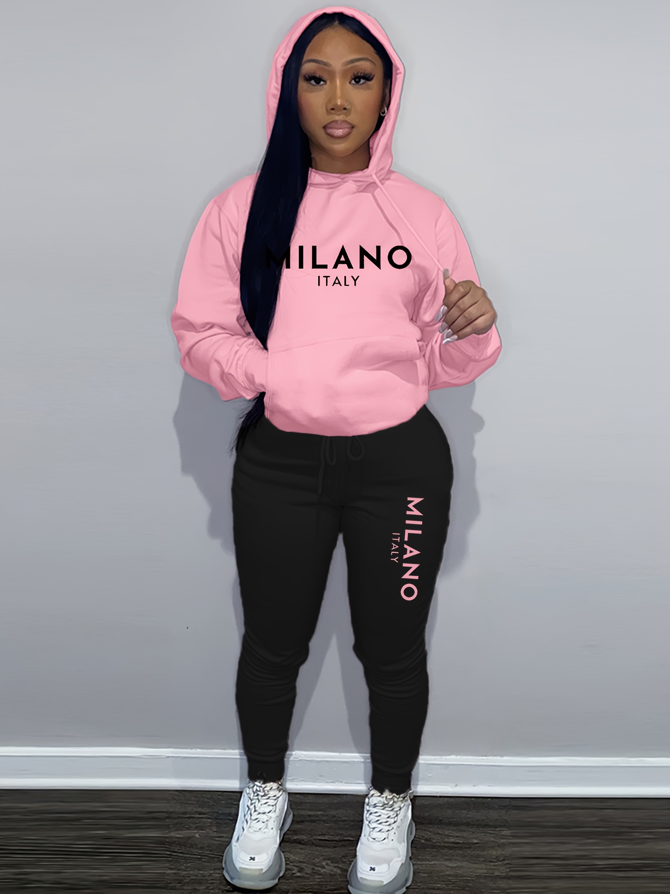 Street Fashion Milano - Dames herfst/winter hoodie+sportbroek set straat casual