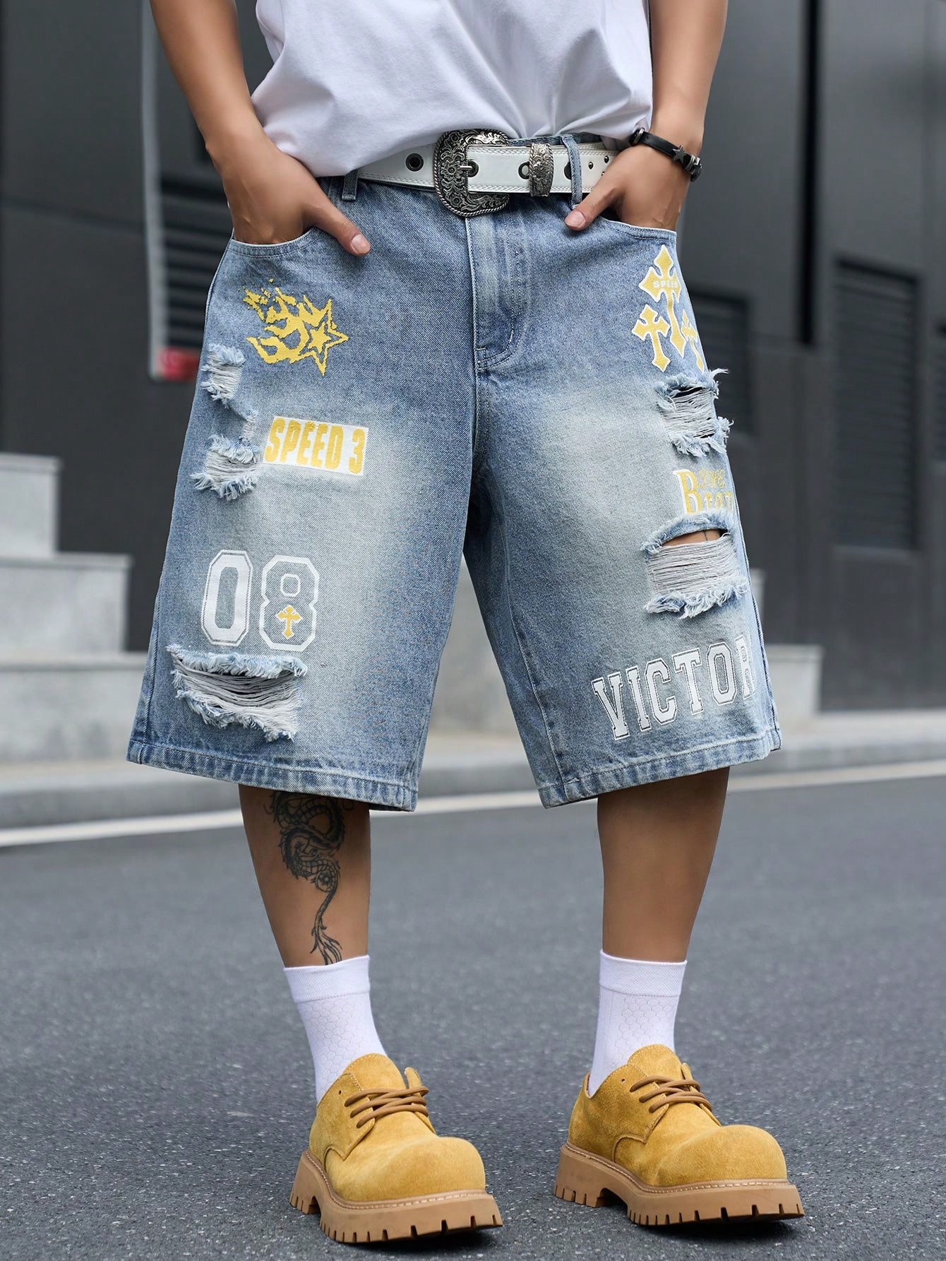 Street Fashion Jeans - Loszittende denim bermudashorts voor heren, vintage