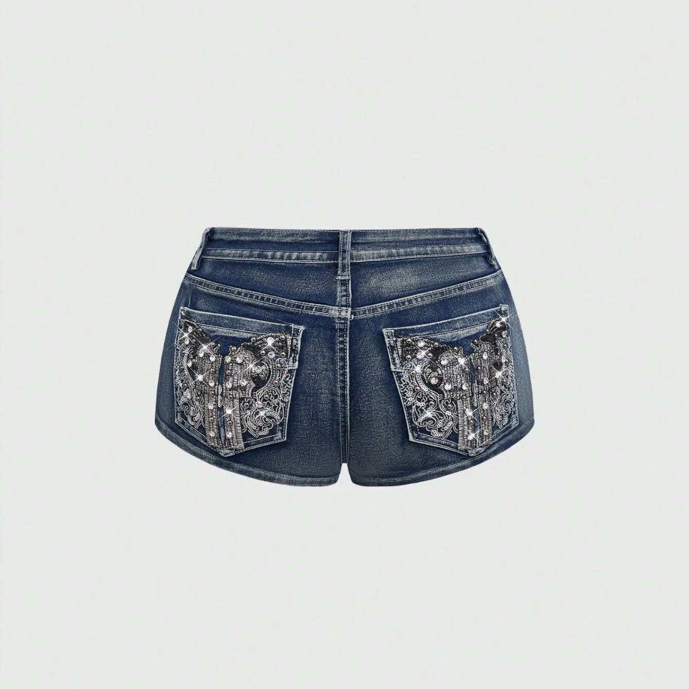 Zomer denim shorts met strassb - Street Fashion Denim recensie en prijs
