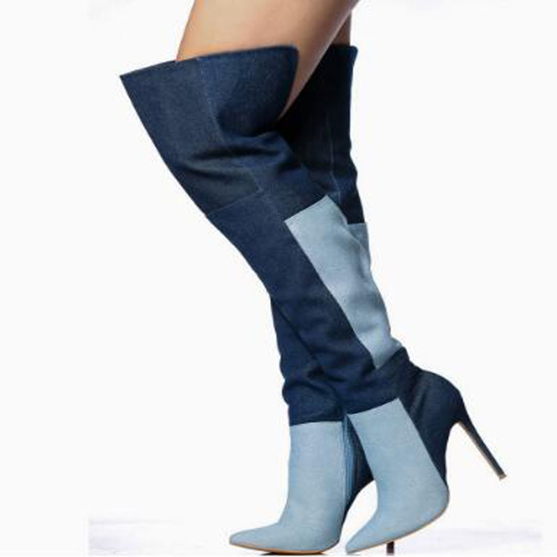 Blauwe tweekleurige denim over - Street Fashion Denim recensie en prijs