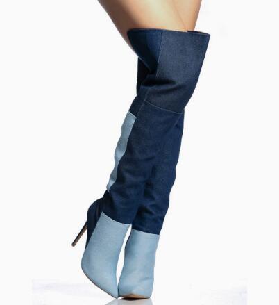 Blauwe tweekleurige denim over - Street Fashion Denim recensie en prijs