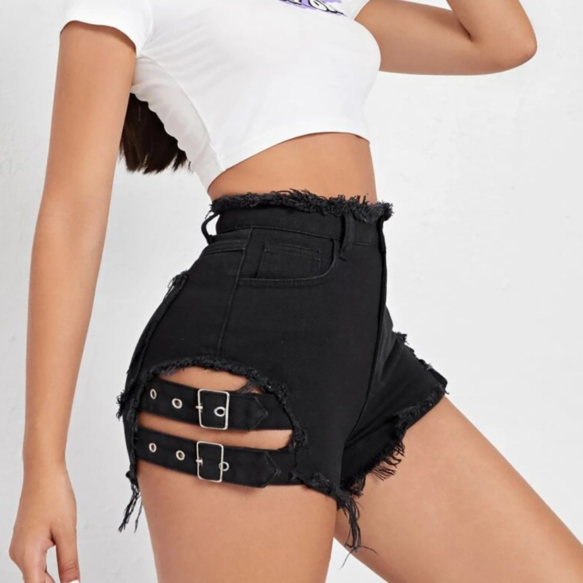 Dames denim shorts met hoge ta - Street Fashion Denim recensie en prijs
