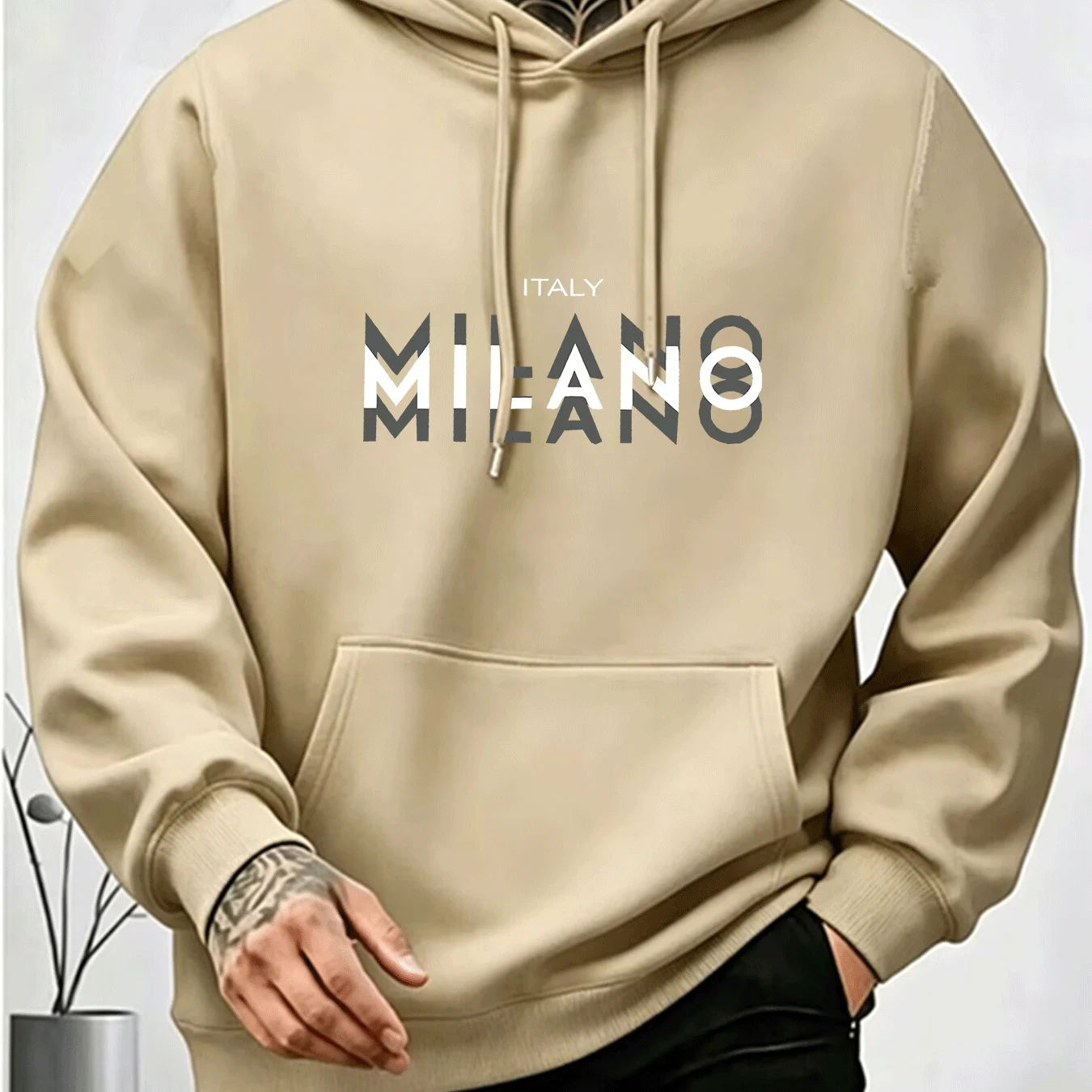 Heren MILANO Hoodie met letter - Street Fashion Milano recensie en prijs