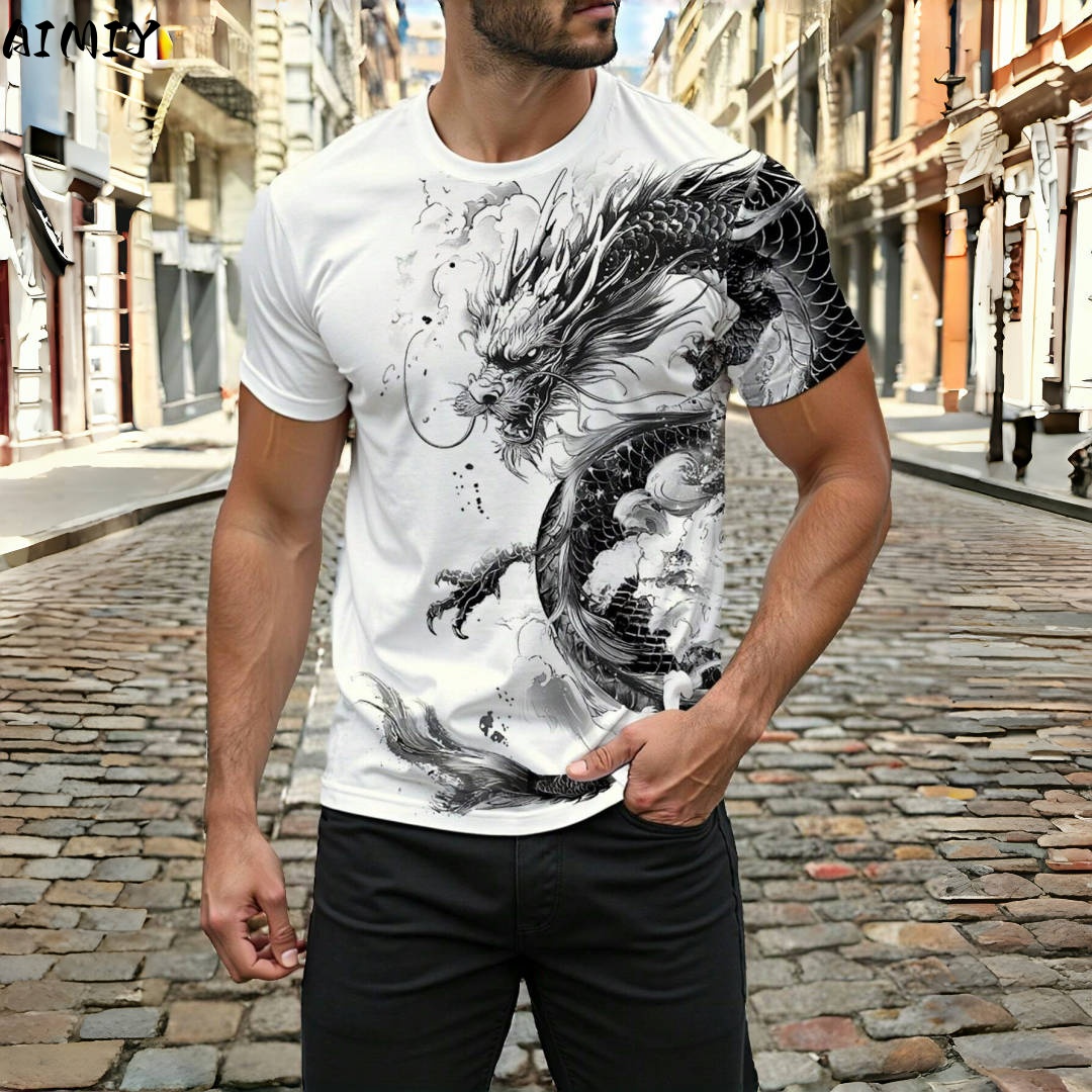 3D Draakprint Heren T-shirt Zo - Street Fashion Urban recensie en prijs