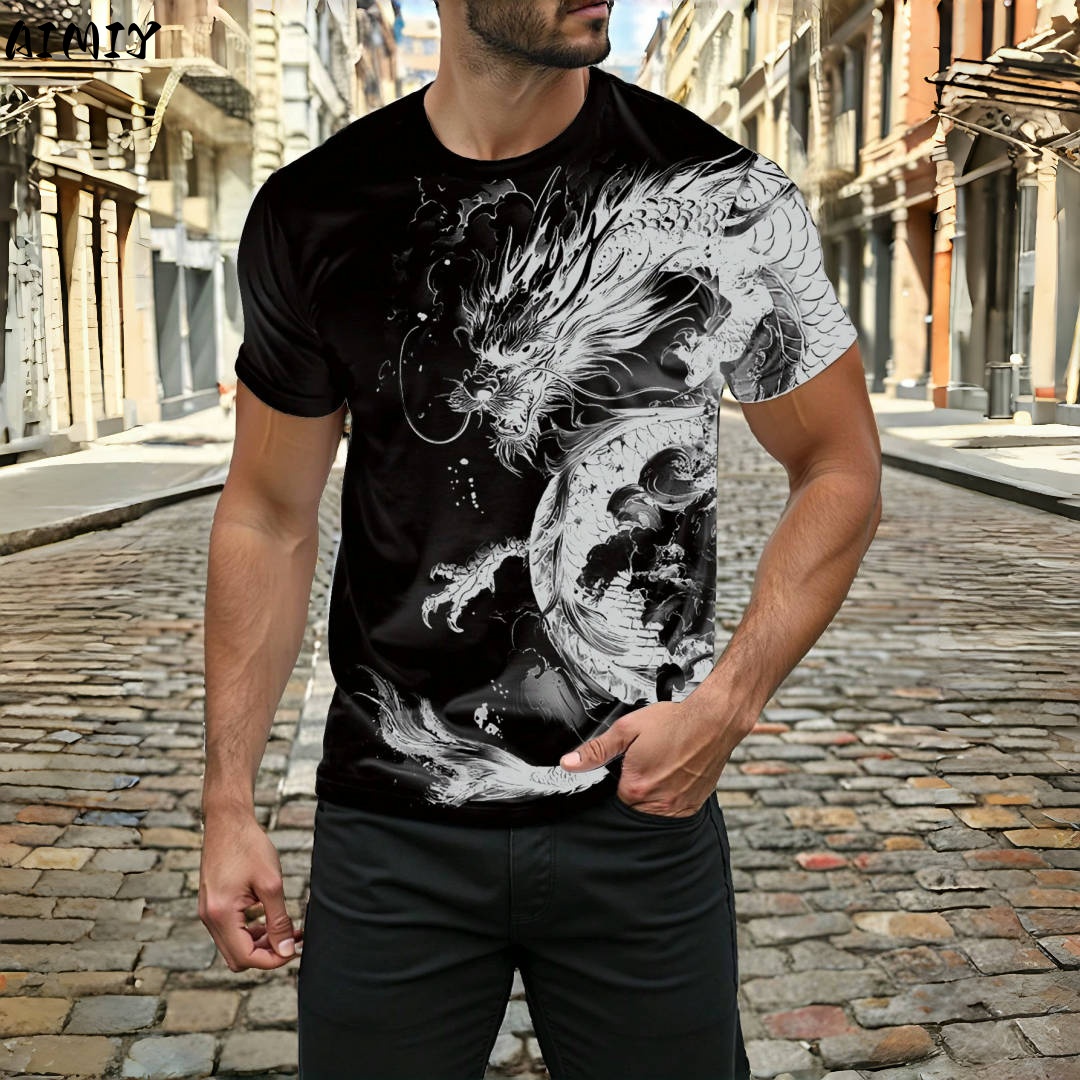 3D Draakprint Heren T-shirt Zo - Street Fashion Urban recensie en prijs