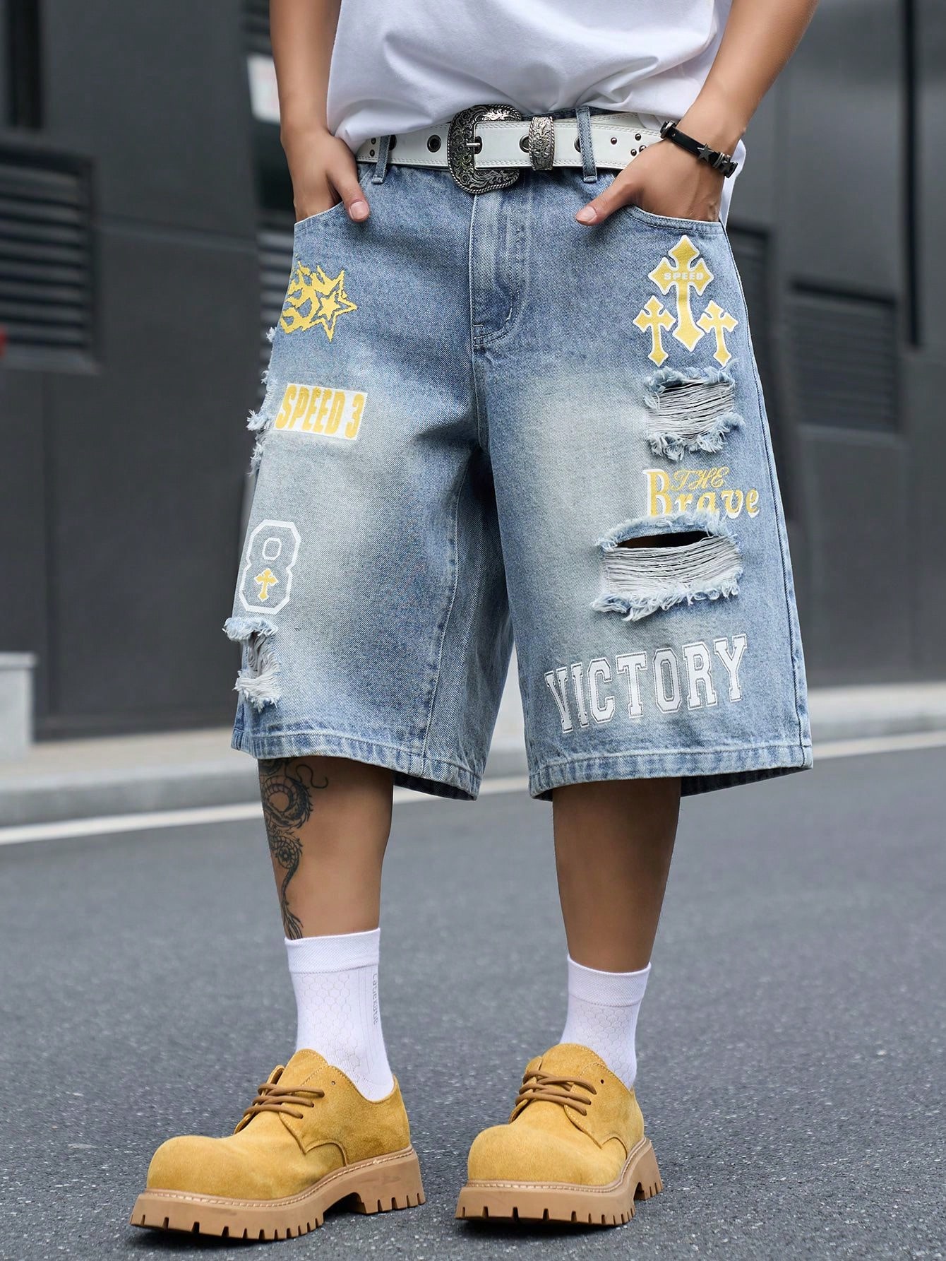 Loszittende denim bermudashort - Street Fashion Jeans recensie en prijs